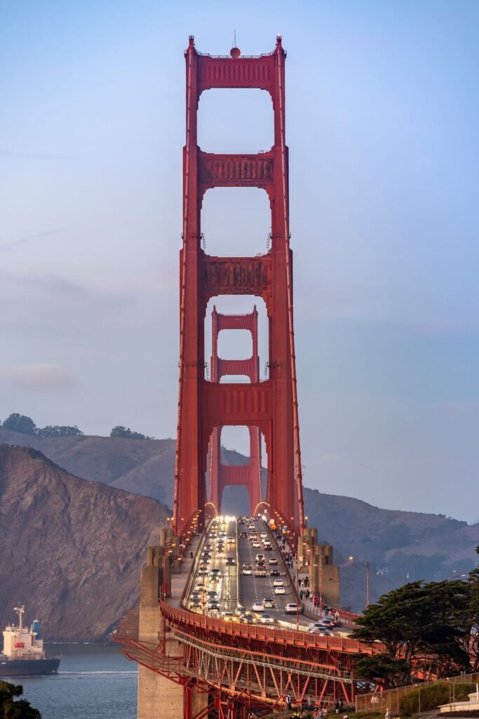 The Golden Gate Bridge as seen from the Presidio