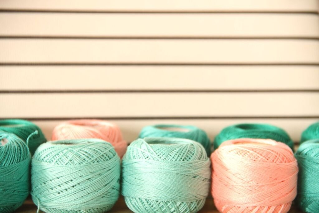 Colorful balls of craft yarn