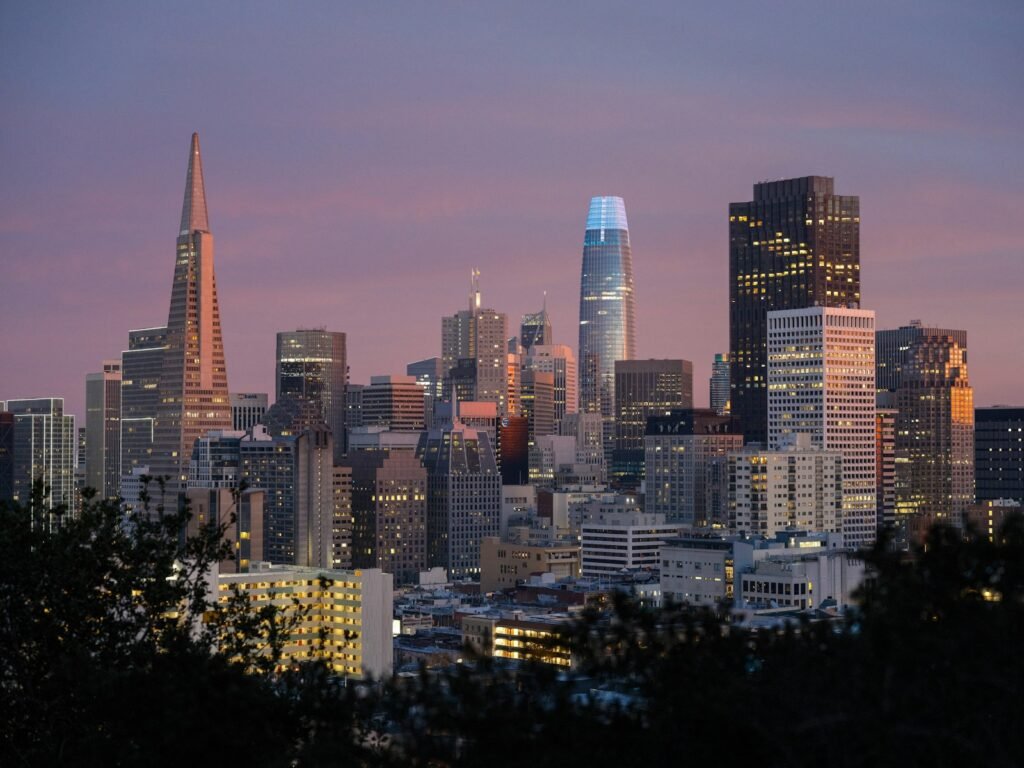 San Francisco skyline at dusk, the setting for the GenTeam AI agents workshop