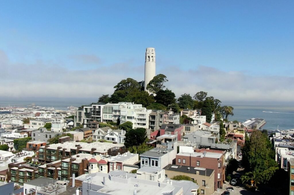 Coit Tower on Telegraph Hill above North Beach